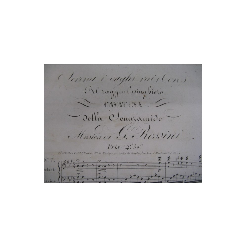 ROSSINI G. Semiramide Cavatine Piano ca1825