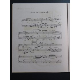 LIAPOUNOW Sergey Chant du Crépuscule op 22 Piano 1904