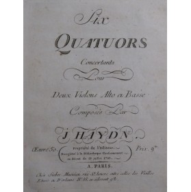 HAYDN Joseph Six Quatuors...