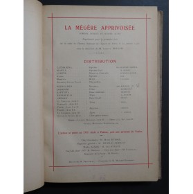 SILVER Charles La Mégère Apprivoisée Opéra Chant Piano 1921