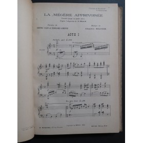 SILVER Charles La Mégère Apprivoisée Opéra Chant Piano 1921
