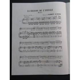 D'ANCRE Clément La Chanson de l'Aveugle Chant Piano ca1880