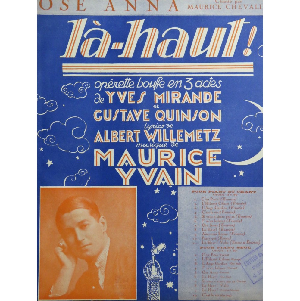 YVAIN Maurice Ose Anna Chant Piano 1923