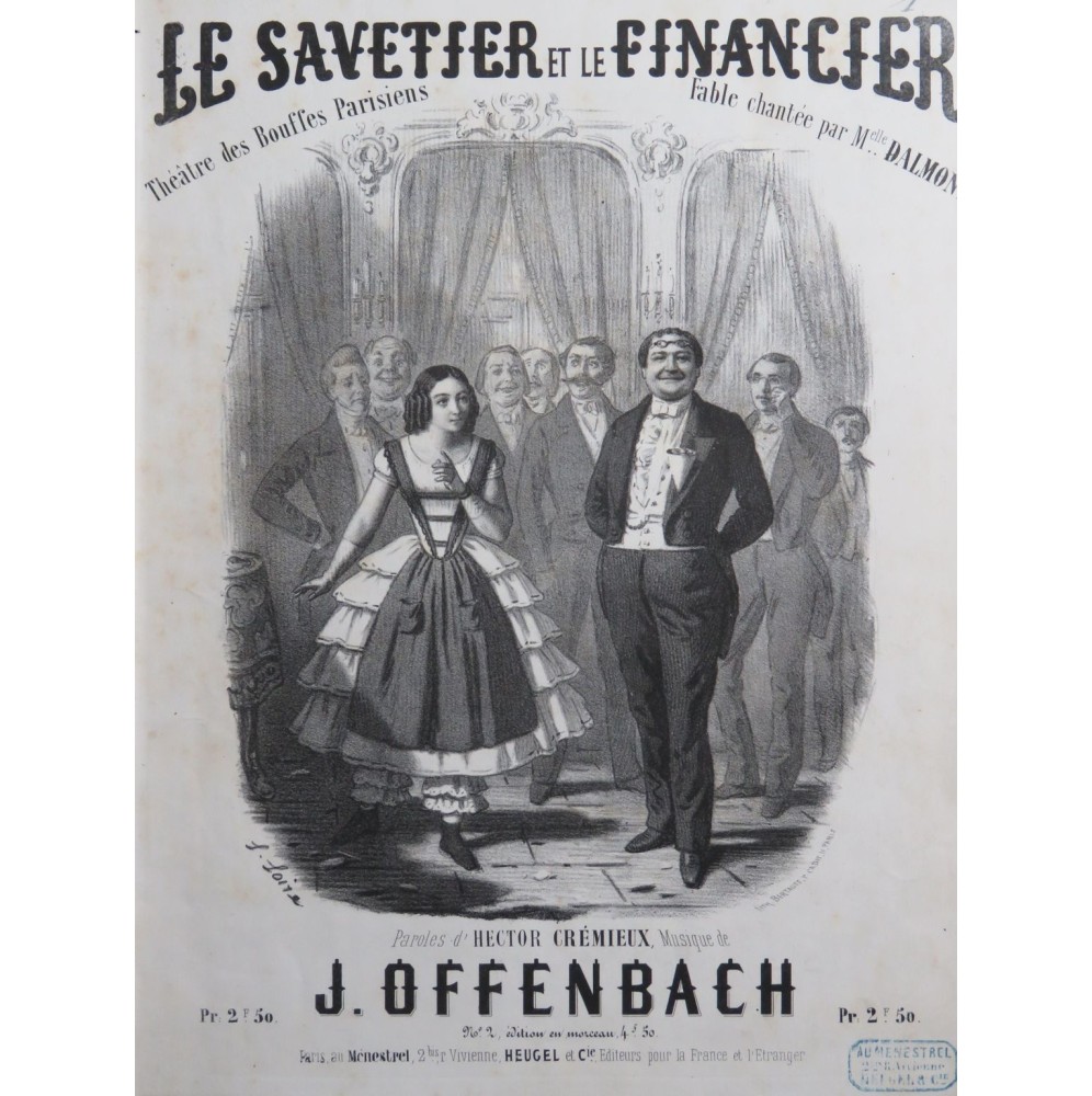 OFFENBACH Jacques Le Savetier et le Financier Chant Piano ca1855