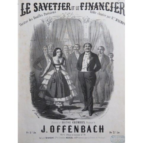 OFFENBACH Jacques Le Savetier et le Financier Chant Piano ca1855