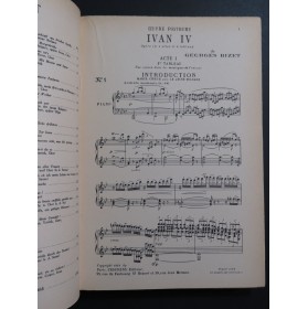 BIZET Georges Ivan IV Opéra Chant Piano 1951