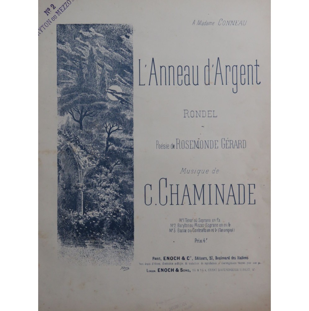 CHAMINADE Cécile L'Anneau d'Argent Chant Piano 1892