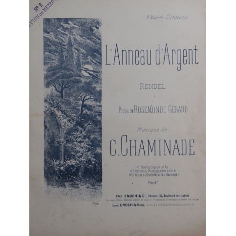 CHAMINADE Cécile L'Anneau d'Argent Chant Piano 1892