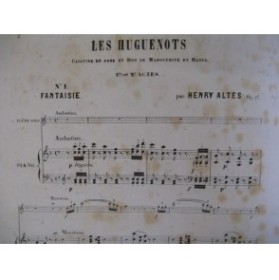 ALTÈS Henry Les Huguenots Flute Piano 1858﻿