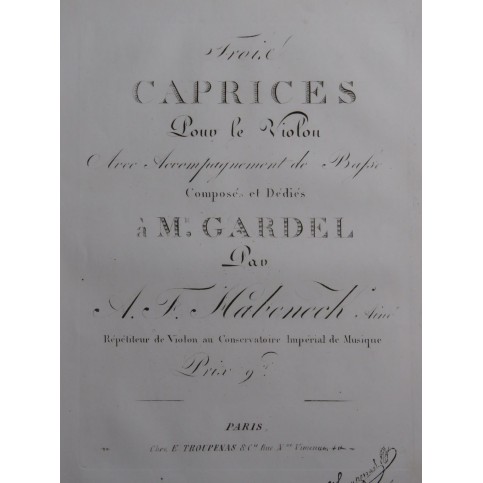 HABENECH François Antoine Trois Caprices Violon Basse ca1850