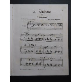 SCHUBERT Franz La Sérénade Harmonium Orgue ca1863
