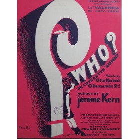 KERN Jérôme Who ? Piano 1926