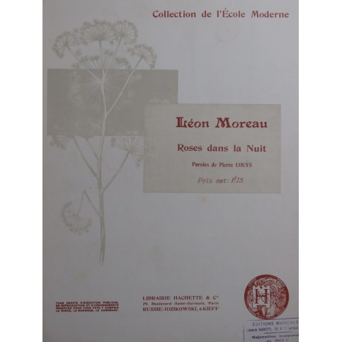 MOREAU Léon Roses dans la Nuit Chant Piano