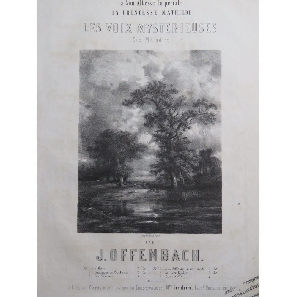OFFENBACH Jacques Les Voix Mystérieuses No 1 L'Hiver Chant Piano 1853