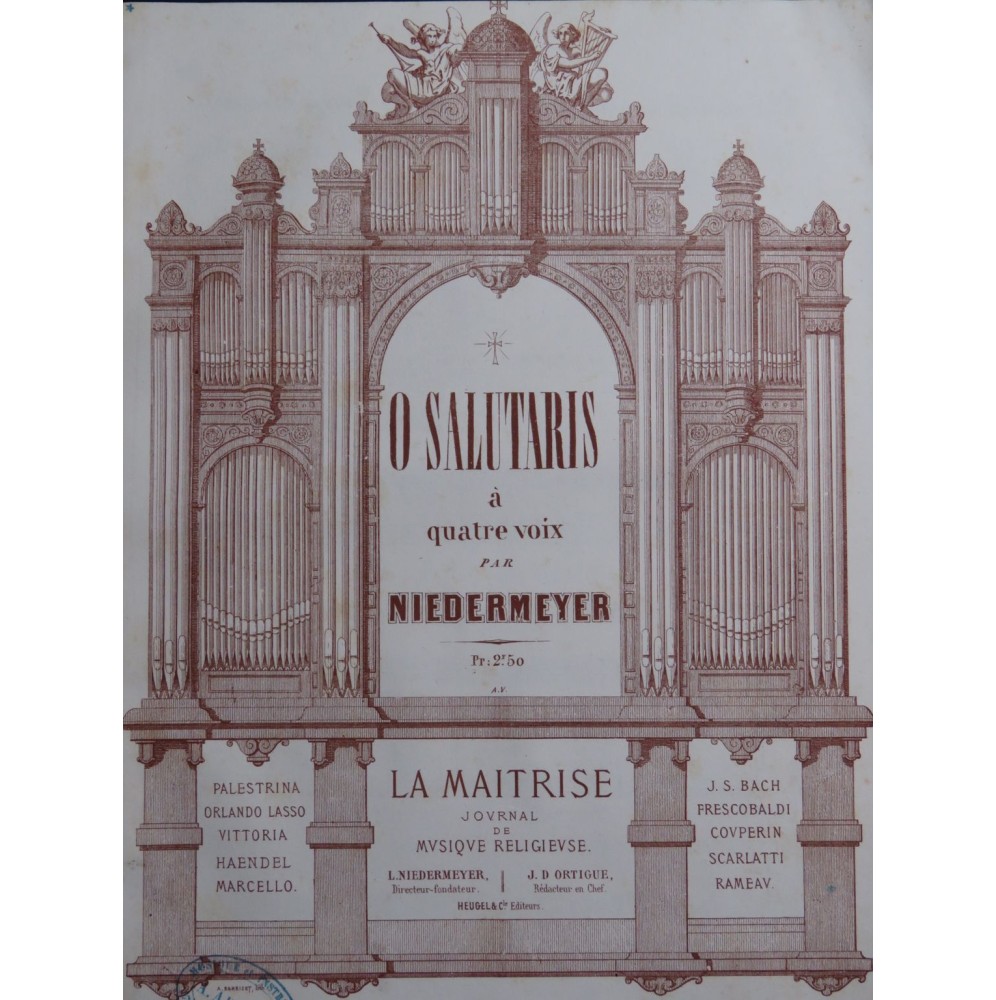 NIEDERMEYER Louis O Salutaris Chant Orgue 1858