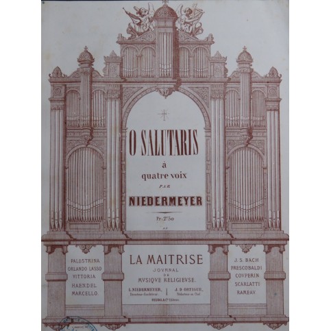NIEDERMEYER Louis O Salutaris Chant Orgue 1858