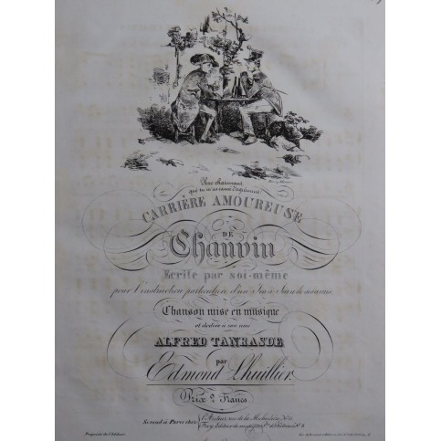 LHUILLIER Edmond La Carrière Amoureuse de Chauvin Chant Piano ca1830