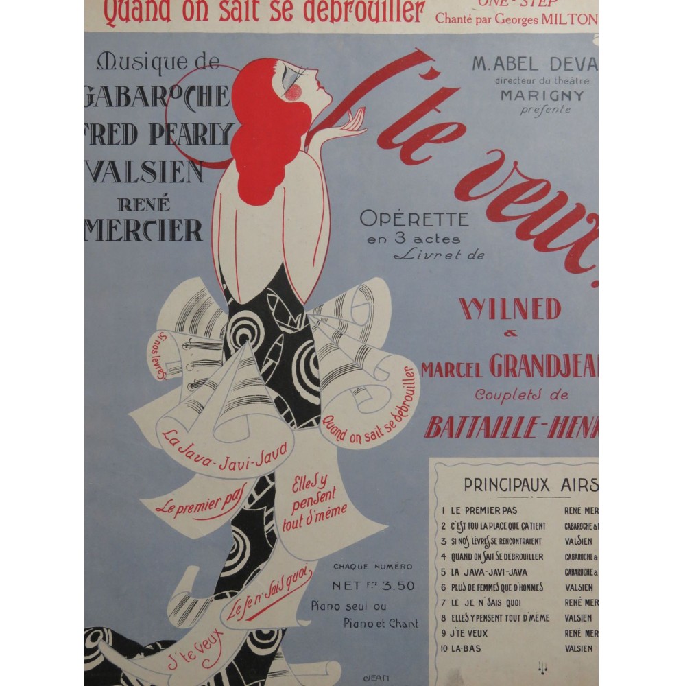 GABAROCHE Gaston PEARLY Fred Quand on sait se débrouiller Chant Piano 1923