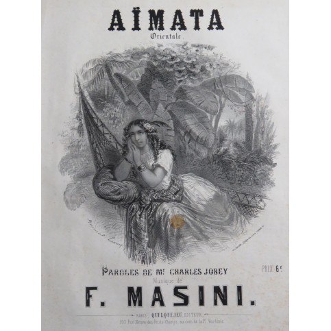 MASINI F. Aïmata ! Chant Piano XIXe siècle