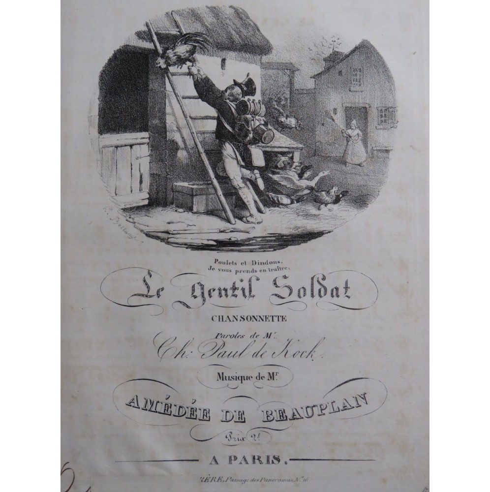 DE BEAUPLAN Amédée Le Gentil Soldat Chant Piano ca1830