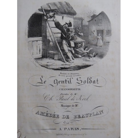 DE BEAUPLAN Amédée Le Gentil Soldat Chant Piano ca1830