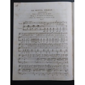 DE BEAUPLAN Amédée Le Gentil Soldat Chant Piano ca1830