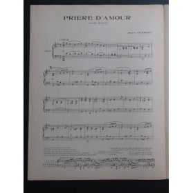 VERMONT Henri Prière d'Amour Piano 1921