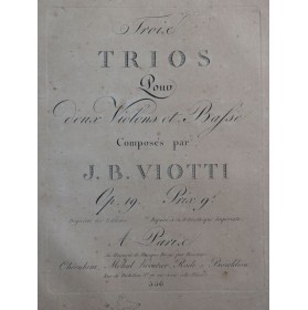 VIOTTI J. B. Trois Trios op...