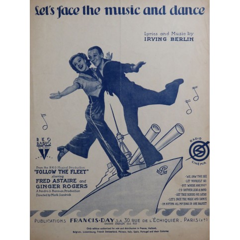 BERLIN Irving Let's Face The Music And Dance Chant Piano 1936