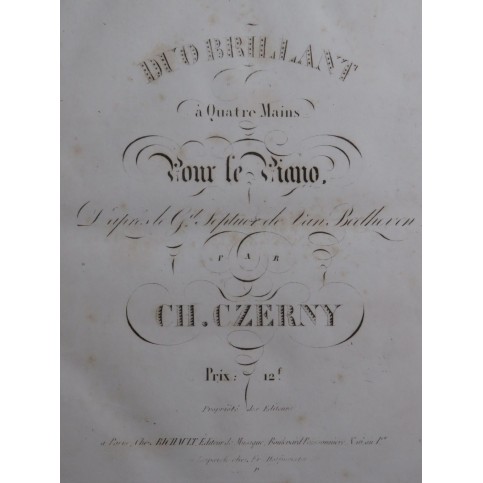 CZERNY Charles Grand Duo Septuor Beethoven op 20 Piano ca1830