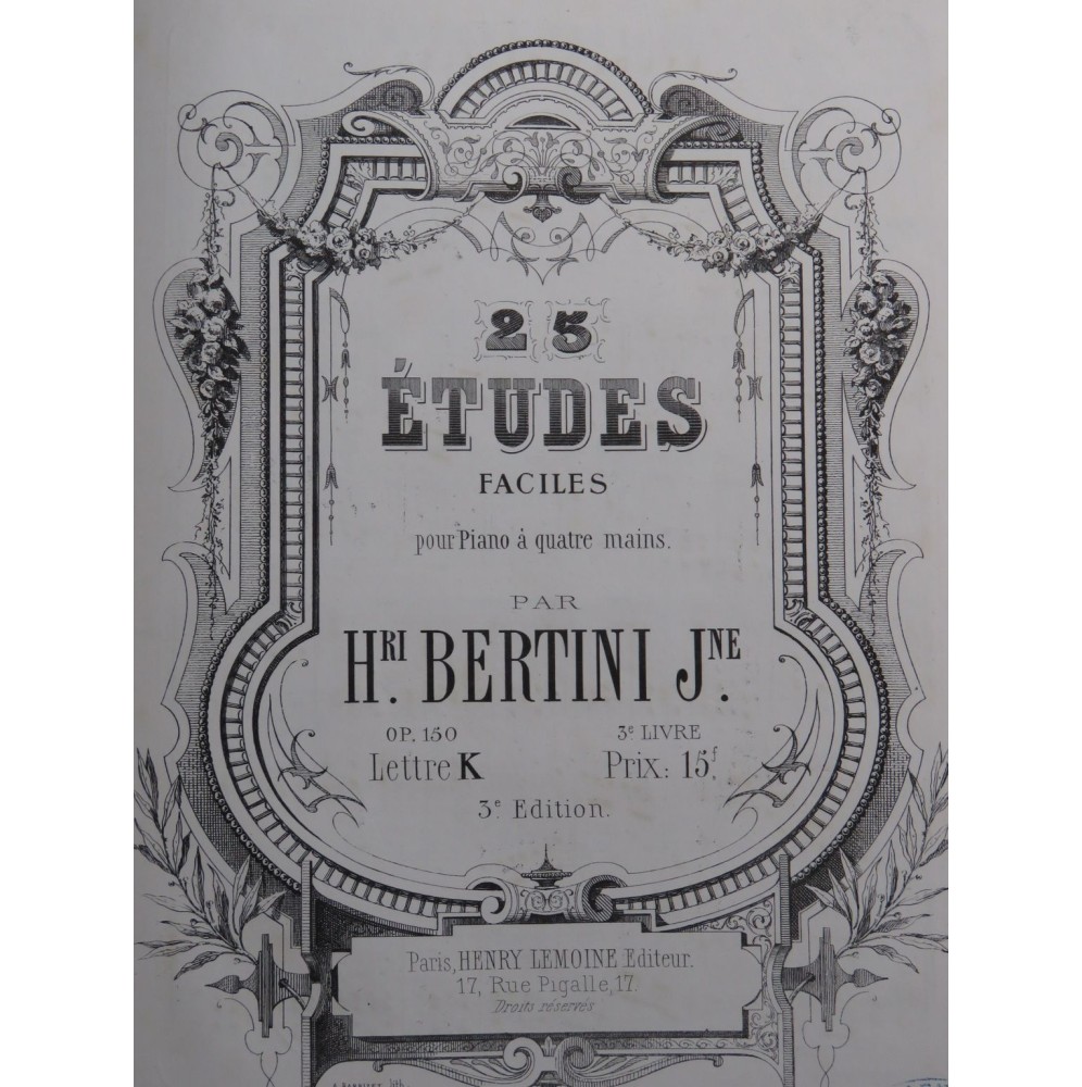 BERTINI Henri Etudes BODIN E. Recueil de Gammes Piano XIXe