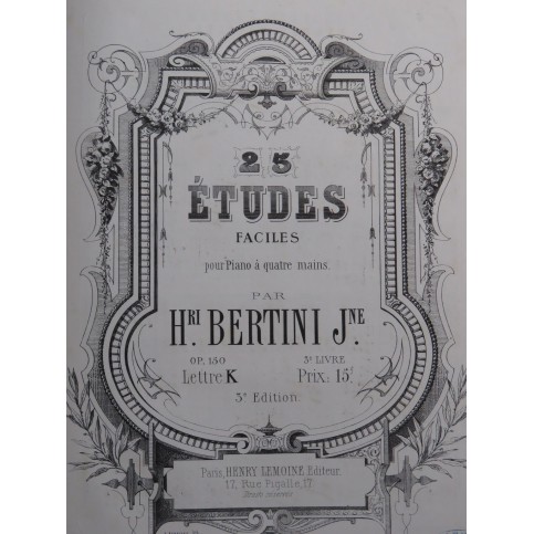 BERTINI Henri Etudes BODIN E. Recueil de Gammes Piano XIXe