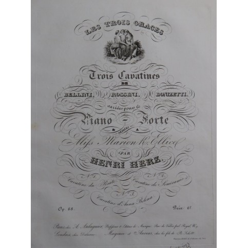 HERZ Henri Cavatine d'Anna Bolena op 68 Piano ca1835