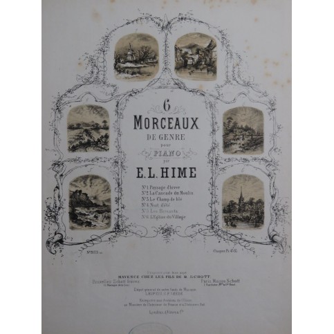 HIME E. L. Morceaux de Genre No 4 Nuit d'été Piano ca1873