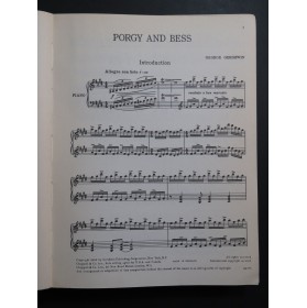 GERSHWIN George Porgy and Bess Opera Chant Piano 1935