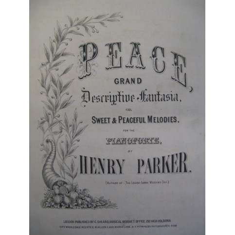 PARKER Henry Peace Piano ca1870