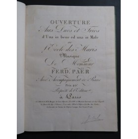 PAER Ferdinand Una in bene ed una in Male Chant Piano ou Harpe ca1810