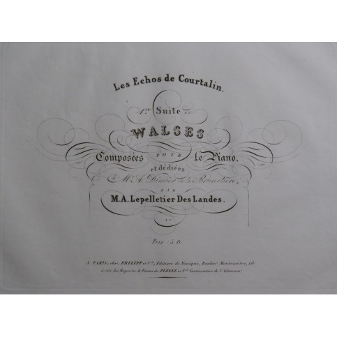 LEPELLETIER DES LANDES M. A. Les Echos de Courtalin Piano ca1850