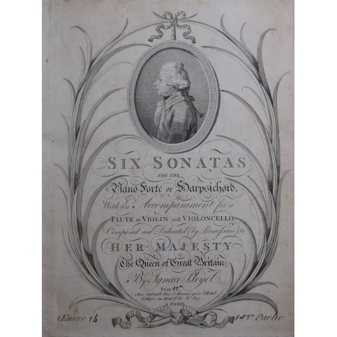 PLEYEL Ignace Six Sonates op 14 Piano ou Harpe ca1800