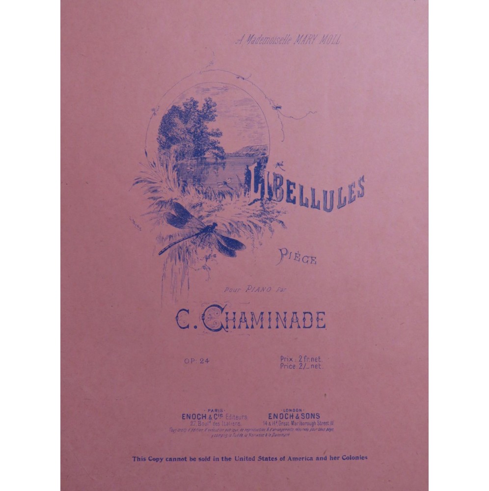CHAMINADE Cécile Libellules op 24 Piano ca1885