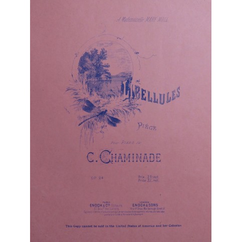 CHAMINADE Cécile Libellules op 24 Piano ca1885