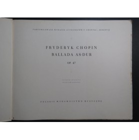 CHOPIN Frédéric Ballada As Dur op 47 Piano Fac simile 1952