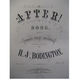 BODINGTON H. J. After ! Chant Piano ca1870
