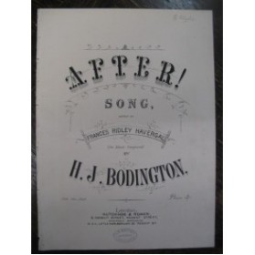 BODINGTON H. J. After ! Chant Piano ca1870