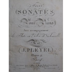 PLEYEL Ignace Trois Sonates...