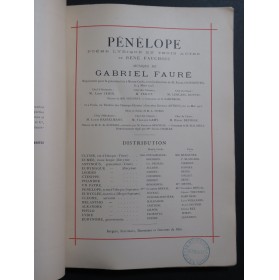 FAURÉ Gabriel Pénélope Opéra Chant Piano 1913