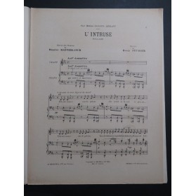 FÉVRIER Henry L'Intruse Chant Piano 1905