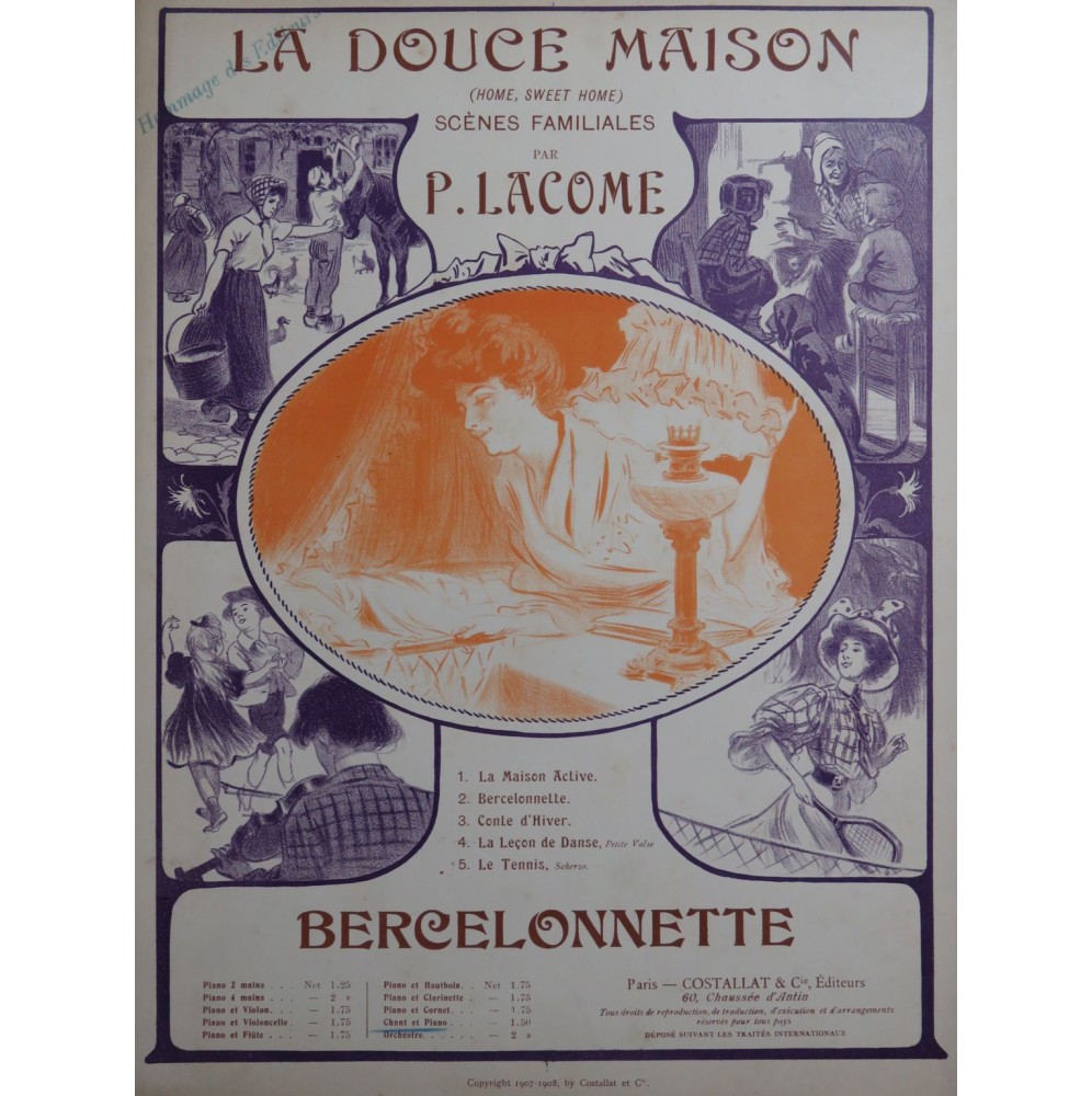 LACOME Paul Bercelonnette Chant Piano 1908
