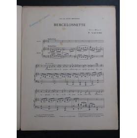 LACOME Paul Bercelonnette Chant Piano 1908