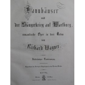 WAGNER Richard Tannhäuser...
